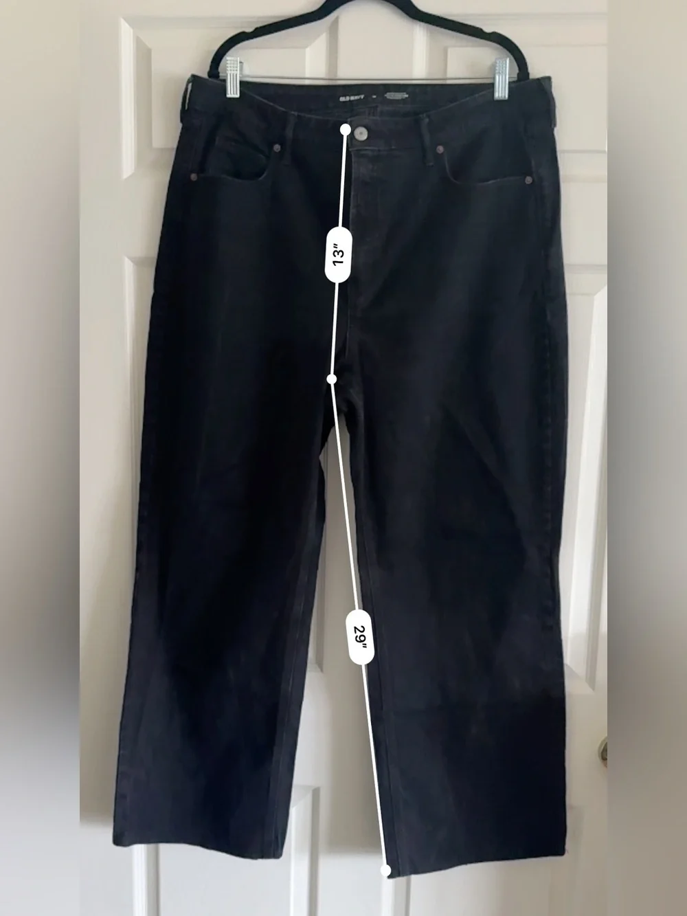 Extra High-Rise Sky-Hi Wide Leg Jeans in Black | Old Navy, Size 18